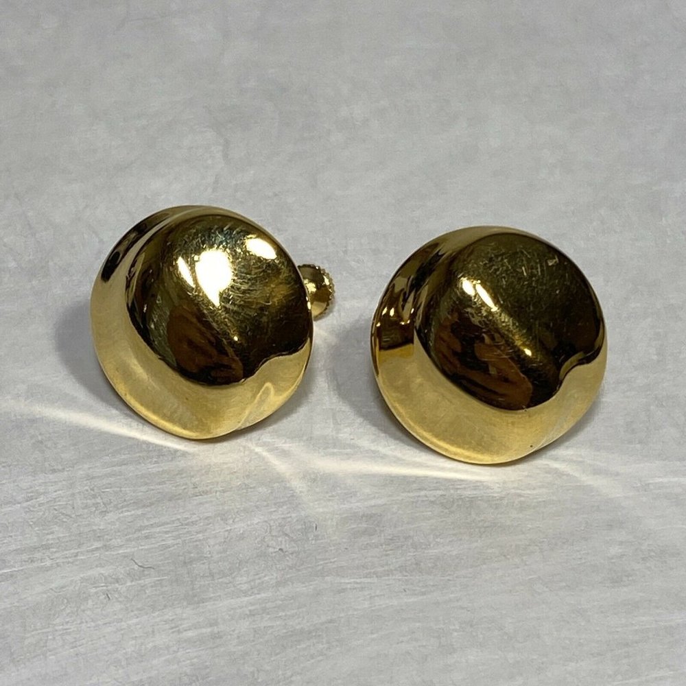 Napier Gold Dome Screw-On Earrings